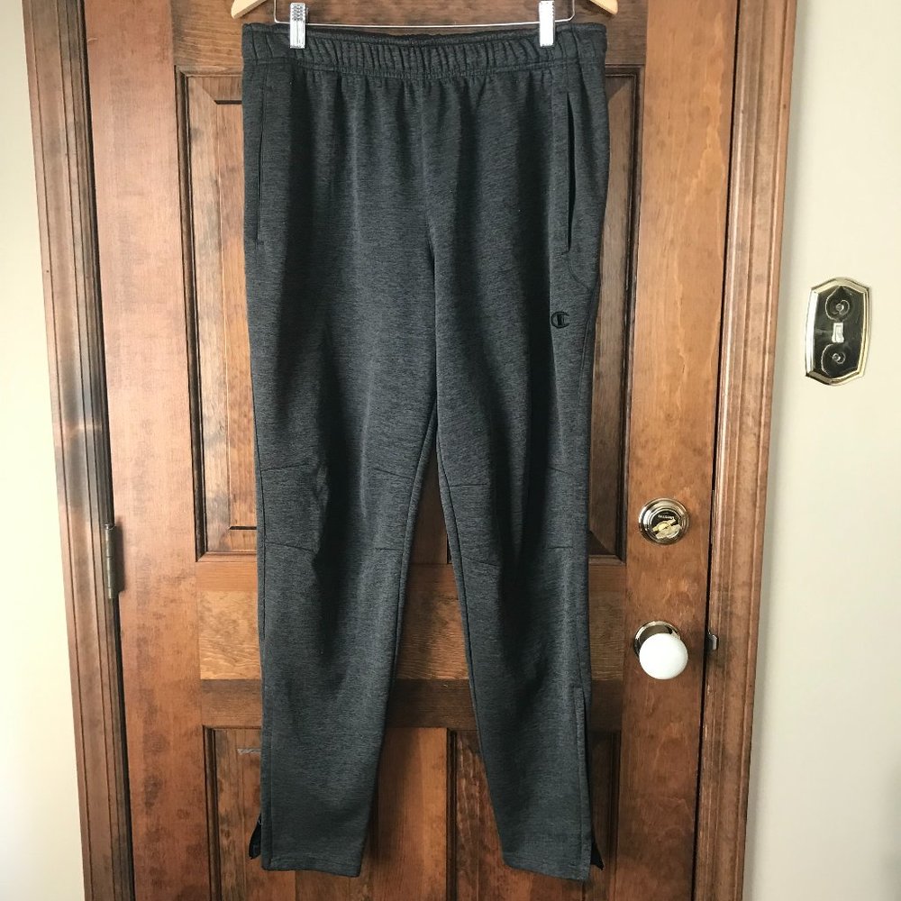 Champion Charcoal Gray Hidden Elastic Waist & Drawstring Joggers w/Leg Zippers